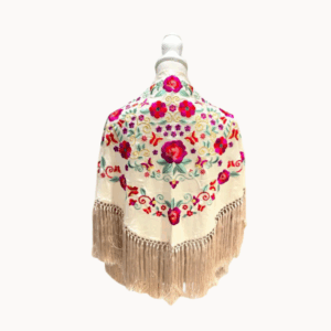 Mantoncillo Primavera Beige Bordado Colores