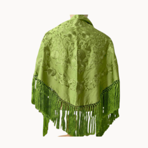 Mantoncillo Primavera Verde Manzana Bordado a Tono