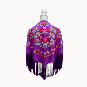 Mantoncillo Primavera Morado Bordado Colores