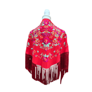 Mantoncillo Primavera Rojo Bordado Colores