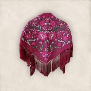 Mantoncillo Alegría Berenjena Bordado Buganvilla