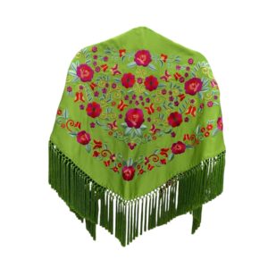 Mantoncillo Primavera Verde Pistacho Bordado Colores