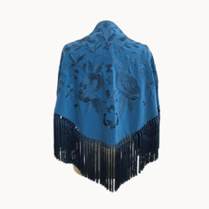 Mantoncillo Azahar Agua Azul Petróleo Bordado a Tono