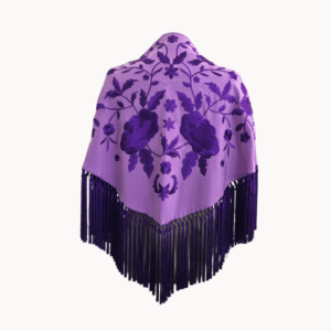 Mantoncillo Azahar Lila- Malva Bordado Morado