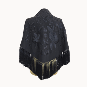 Mantoncillo Azahar Negro Bordado a Tono