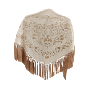 Mantoncillo Primavera Marfil Bordado a Tono