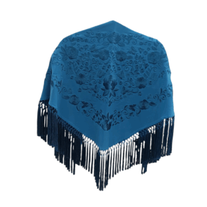 Mantoncillo Primavera Azul Petróleo Bordado a Tono