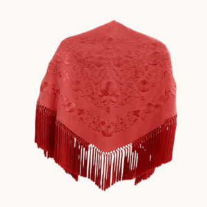 Mantoncillo Primavera Coral Bordado a Tono