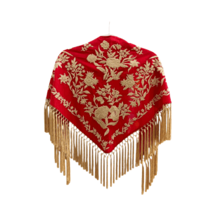 Mantoncillo Ramillete Rojo Bordado Dorado