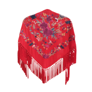 Mantoncillo Cantillana Rojo Bordado Buganvilla