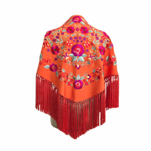 Mantoncillo Primavera Naranja Bordado Colores