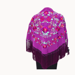 Mantoncillo Primavera Berenjena Bordado Colores