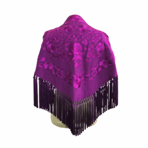 Mantoncillo Primavera Berenjena Bordado a Tono