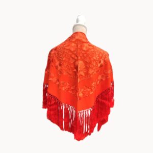 Mantoncillo Primavera Naranja Bordado a Tono