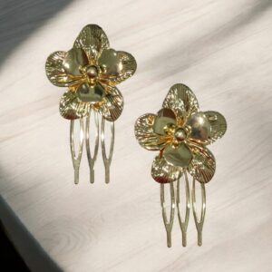 Peinecillo Flor Relieve Dorado