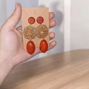 Pendiente Flamenca Piedra y Peonía Colores