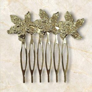 Peinecillo Flores Textura Rugosa Dorado