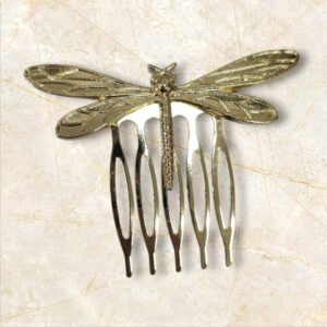 Peinecillo Libélula Relieve Dorado