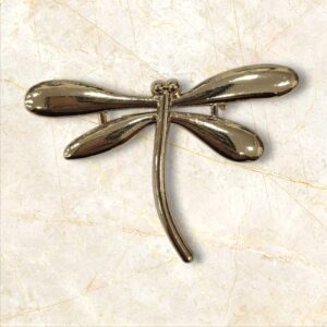 Broche Mediano Libélula Liso Dorado