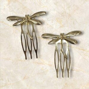 Mini Peinecillo Libélula Dorado