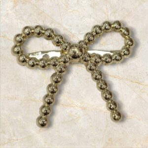 Broche Lazo Mediano de Bolitas Dorado