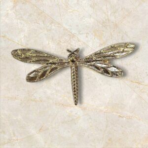 Broche Mediano Libélula Textura Dorado