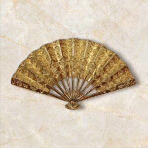 Mini Broche Abanico Pliegues Dorado