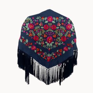 Mantoncillo Primavera Azul Marino - Noche Bordado Colores