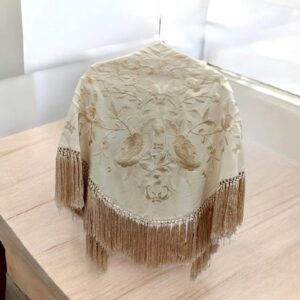 Mantoncillo Azahar Marfil Bordado a Tono