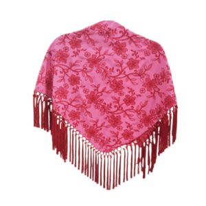 Mantoncillo Sevilla Rosa Bordado Rojo