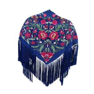 Mantoncillo Alegría Azul Noche Bordado Buganvilla