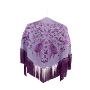 Mantoncillo Azahar Lila - Malva Bordado a Tono