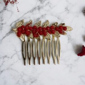 Peinecillo Ramita Bolitas Rojas